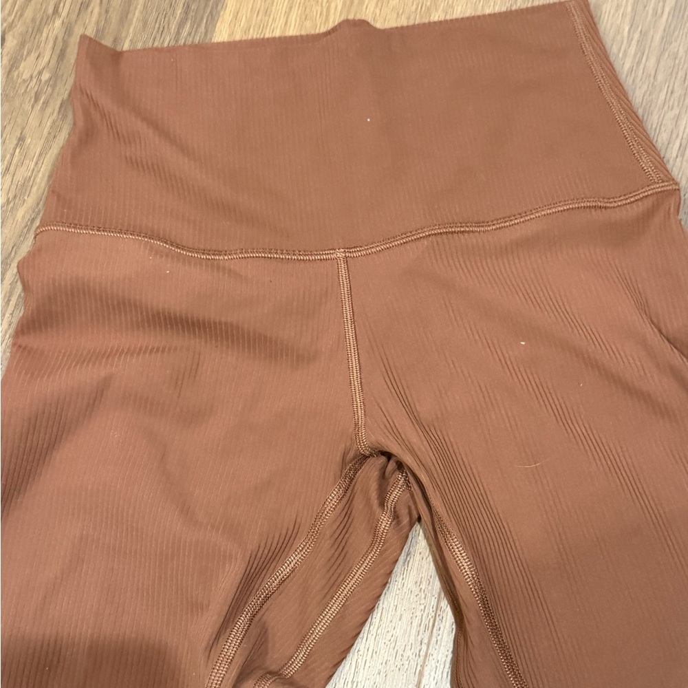 lululemon Ribbed Stretch Leggings in Rust Brown - Picture 2 of 5